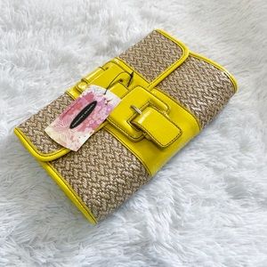Chinese Laundry Yellow & Tan Clutch NWT